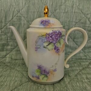 Vintage Porcelain Teapot Hand Painted H&Co Selb Bavaria Germany Heinrich